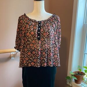 Free People floral blouse S